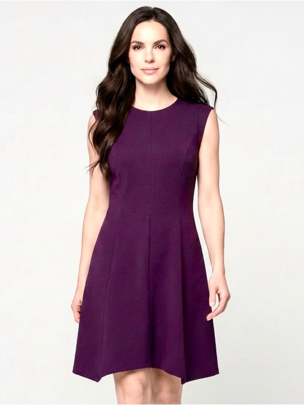 Vince Camuto Dress Plum Purple Sleeveless  Lined Sheath Dress Size 12